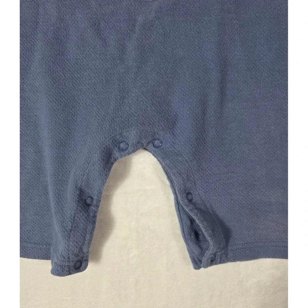 Vintage OshKosh Baby Boy Romper 3-6 Months Blue Polar Bear Penguin One Piece 90s